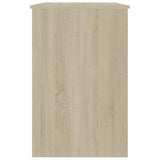 Desk White and Sonoma Oak 100x50x76 cm Engineered Wood 801801