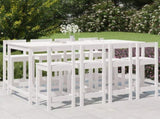 9 Piece Garden Bar Set White Solid Wood Pine 3154771