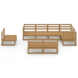 8 Piece Garden Lounge Set Honey Brown Solid Pinewood 3075627