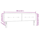 Headboard Height Adjustable with Headboard Black 200 cm Fabric 42007191