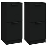 Sideboards 2 pcs Black 30x30x70 cm Engineered Wood 811172