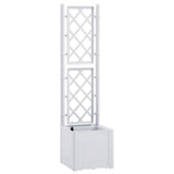 Garden Raised Bed with Trellis and Self Watering System White 313963
