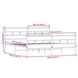 Metal Bed Frame without Mattress Smoked Oak 200x200 cm 3308469