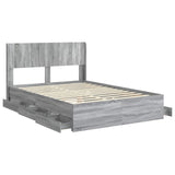 Bed Frame with Storage and Headboard Grey Sonoma 150 x 200 cm 3414298