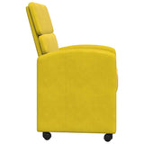 Dining Chairs with Wheels 2 pcs Yellow 58 x 65 x 98 cm Velvet 42017881