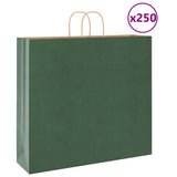 Paper Bags 250 pcs with Handles Green 54x15x49 cm 4101738