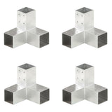 Post Connectors 4 pcs Y Shape Galvanised Metal 71x71 mm 145458