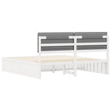 Bed Frame with Upholstered Headboard Light Grey 200 x 200 cm 3398108