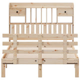 Bookcase Bed without Mattress 135x190 cm Double Solid Wood Pine 3322786
