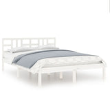 Bed Frame without Mattress White 200x200 cm Solid Wood 3105426