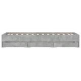 Bed Frame with Drawers without Mattress Concrete Grey 75x190 cm Small Single 3207332