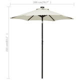 Garden Parasol with LED Lights Sand 200x211 cm Aluminium 313557