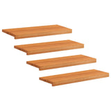 Stair Treads 4 pcs 80 x 25 x 2 cm Light Brown Solid Beech Wood 3446197