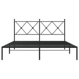 Metal Bed Frame without Mattress with Headboard Black 160x200cm 376505