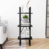 3-Tier Book Cabinet Black 40x30x105 cm Solid Pinewood 806496