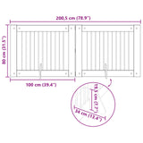 Foldable Dog Gate with Stands 2 pcs Black Oak 200.5 cm 892055