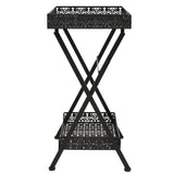 245941 Folding Tea Table Vintage Style Metal 58x35x72 cm Black
