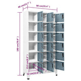 Locker Cabinet Light Grey and Dark Grey 90x40x180 cm Steel 339835