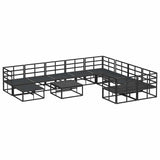 Garden Sofa Set with Cushion 11 pcs Black Aluminium 3378953