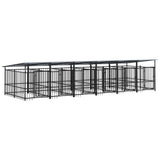 Outdoor Dog Kennel with Roof Steel 11.26 m 3124593