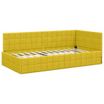 Corner Bed Frame with Headboard Yellow 90 x 200 cm Velvet 42016394