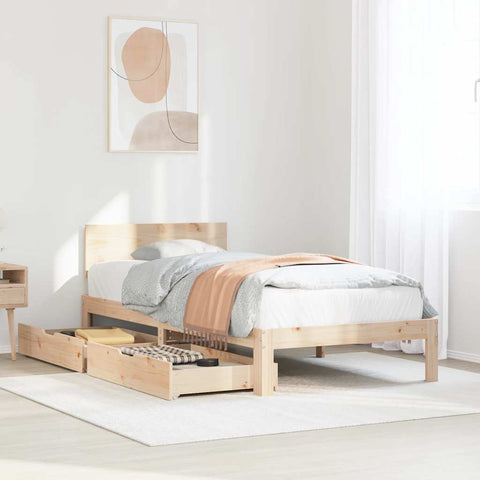 ZNTS Bed Frame with Drawers without Mattress 90x190 cm Single 3301970