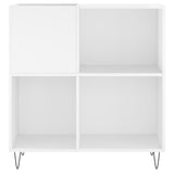 Record Cabinet High Gloss White 84.5x38x89 cm Engineered Wood 831774