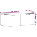 Wall Cabinet Concrete Grey 100x36.5x35 cm Engineered Wood 812955