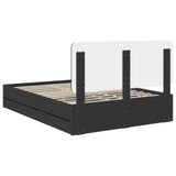 Bed Frame with Drawer Black 140 x 200 cm Engineer Wood 3412589