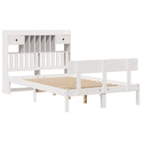 Bookcase Bed without Mattress White 135x190 cm Double Solid Wood Pine 3321825