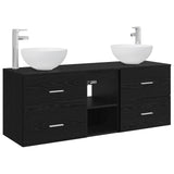 Bathroom Cabinet Set 3 pcs Black Oak 49.5 x 35 x 63 cm 3405788