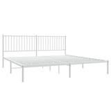 Metal Bed Frame without Mattress with Headboard White 193x203cm 350937