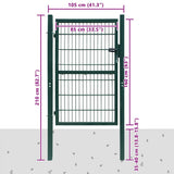 2D Fence Gate Green 100x160 cm 141751