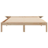 Bed Frame with Side Tables Natural 160 x 220 cm Solid Pine Wood 873250