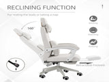 Linen-Look Office Chair, with 160&deg Reclining Back and Footrest - White T3398P342397