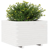 Garden Planter White 70x70x49.5 cm Solid Wood Pine 847364