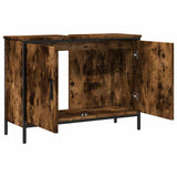 Bathroom Sink Cabinet Smoked Oak 80x30x60 cm Engineered Wood 842453