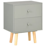 Bedside Cabinets 2 pcs Grey 40x30x50 cm Solid Pinewood 285227