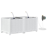Garden Planter 2 pcs White 80 x 40 x 37.5 cm Plastic 42002913