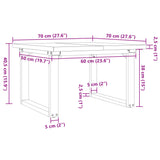ZNTS Coffee Table O-Frame 70x70x40.5 cm Solid Wood Pine and Steel 3282727