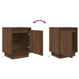 ZNTS Bedside Cabinets with LED Lights 2 pcs Brown Oak 38x34x50 cm 861278