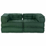 Modular Sofa 2 pcs Green 140 x 70 x 56 cm Fabric 3315076