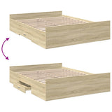 Bed Frame with Drawers without Mattress Sonoma Oak 140x200 cm 3280295