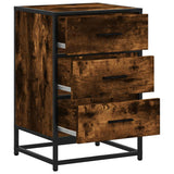 ZNTS Bedside Cabinet Smoked Oak 40x34.5x60 cm Engineered Wood and Metal 848721