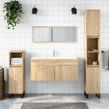 Bathroom Cabinet with Mirror Sonoma Oak Engineered Wood 833886