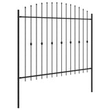 Spike Fence Asten Black 200 x 200 cm Powder-Coated Steel 42030089