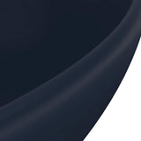 Luxury Basin Oval-shaped Matt Dark Blue 40x33 cm Ceramic 146924