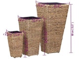 Raised Beds 3 pcs Water Hyacinth Brown 45568