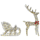 Reindeer Pull Sleigh Warm white 70 x 26 x 129 cm Rattan 42019081
