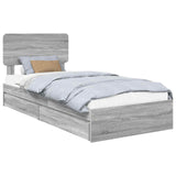 Storage Bed with Drawer Grey Sonoma 90 x 190 cm Engineered Wood 3412323